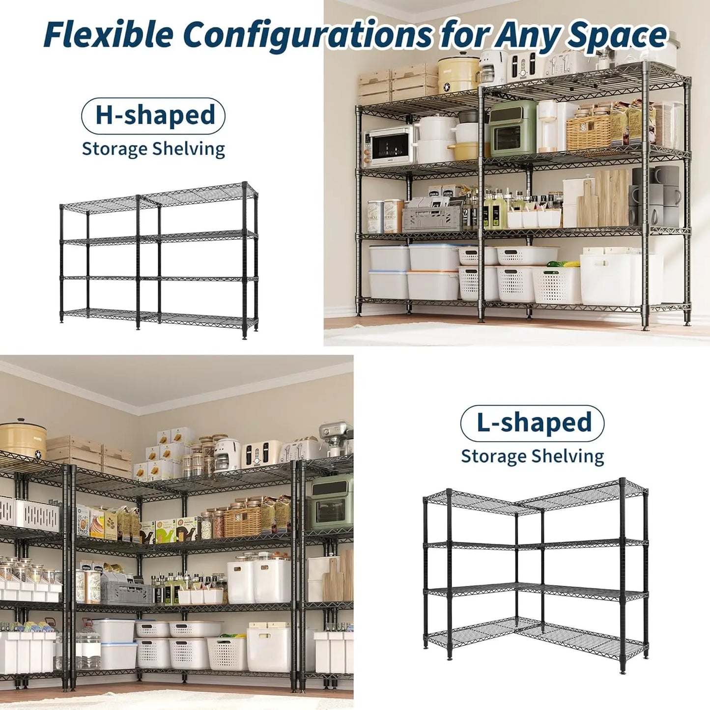 TWISTER.CK Heavy Duty 5 Tier Metal Shelving Unit Kitchen Garage