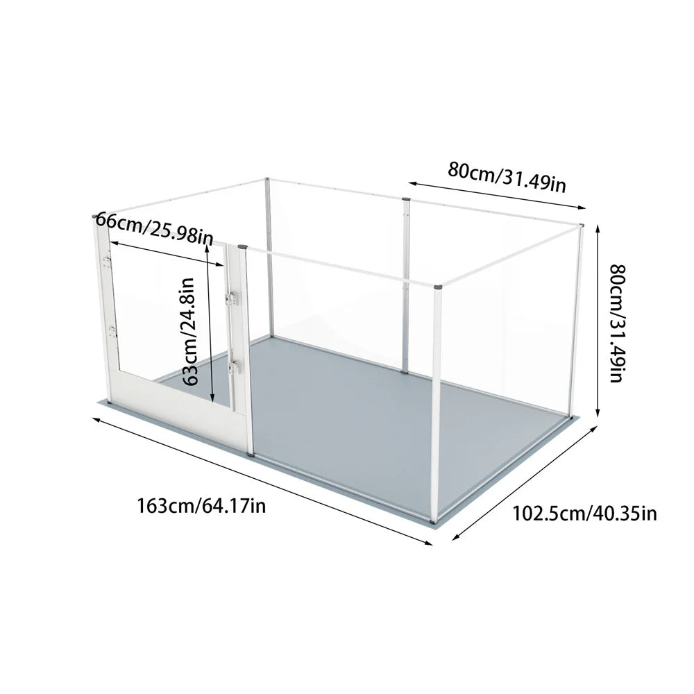 BORWART Transparent Acrylic Dog Playpen Whelping Pen With Waterproof Pad