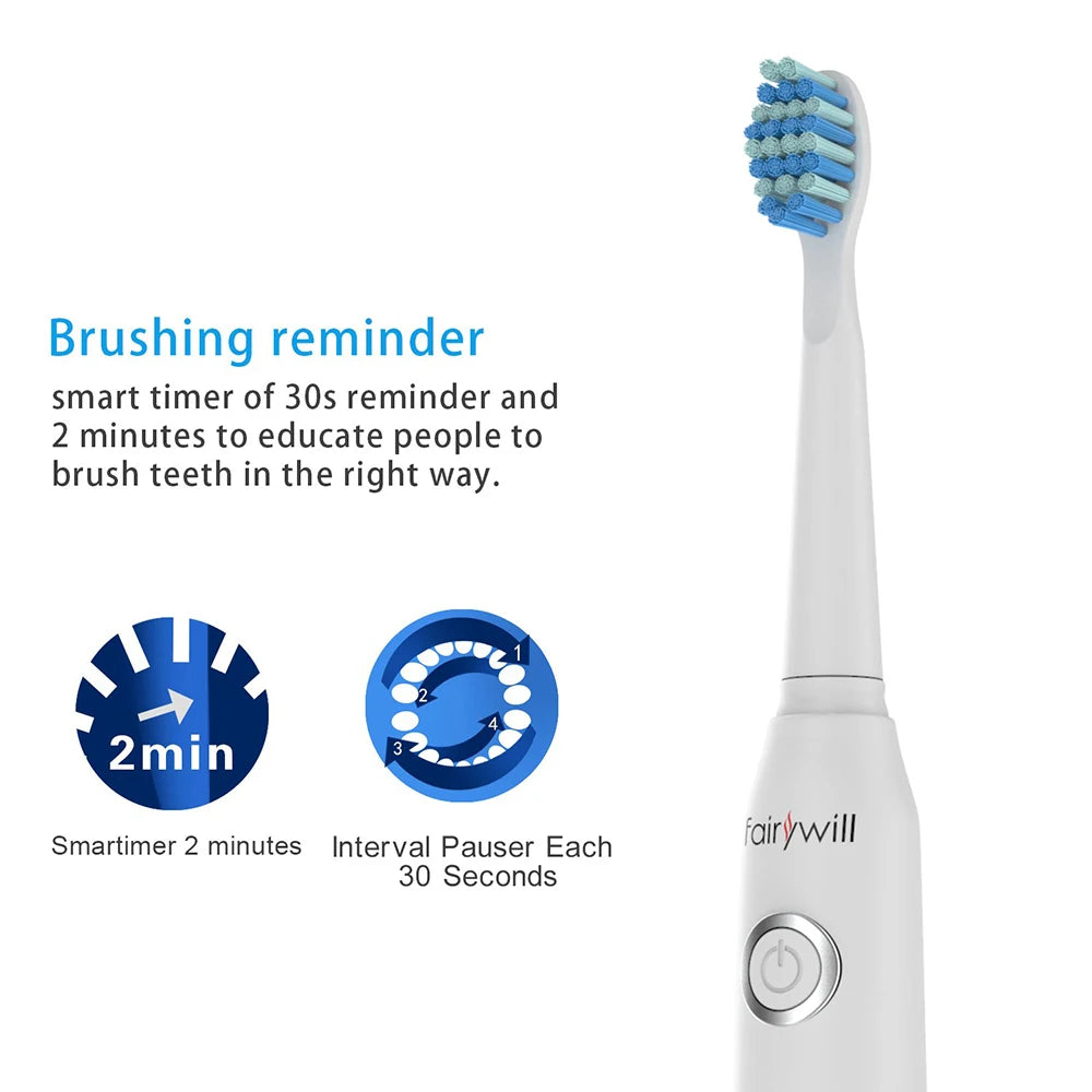 Fairywill FW-D7 Electric Sonic Toothbrush USB Rechargeable