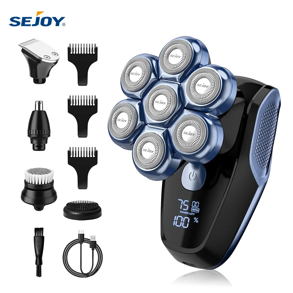Sejoy 6-in-1 Electric Head Shaver With Nose Hair Trimmer