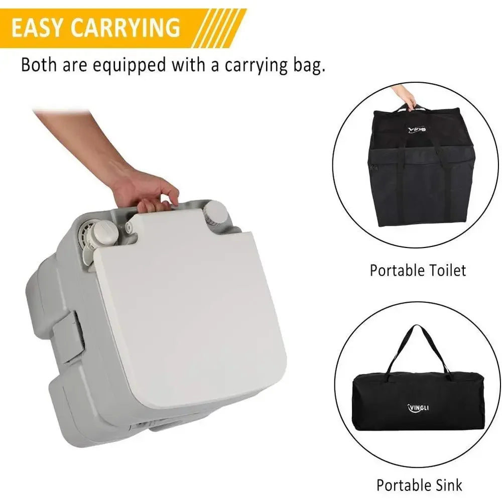 Compact Portable Sink And Toilet Combo For Camping