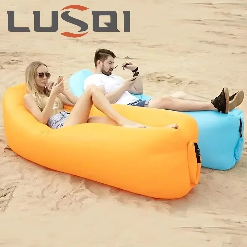Inflatable Lounger Air Sofa Extra Thick Foldable Outdoor Couch