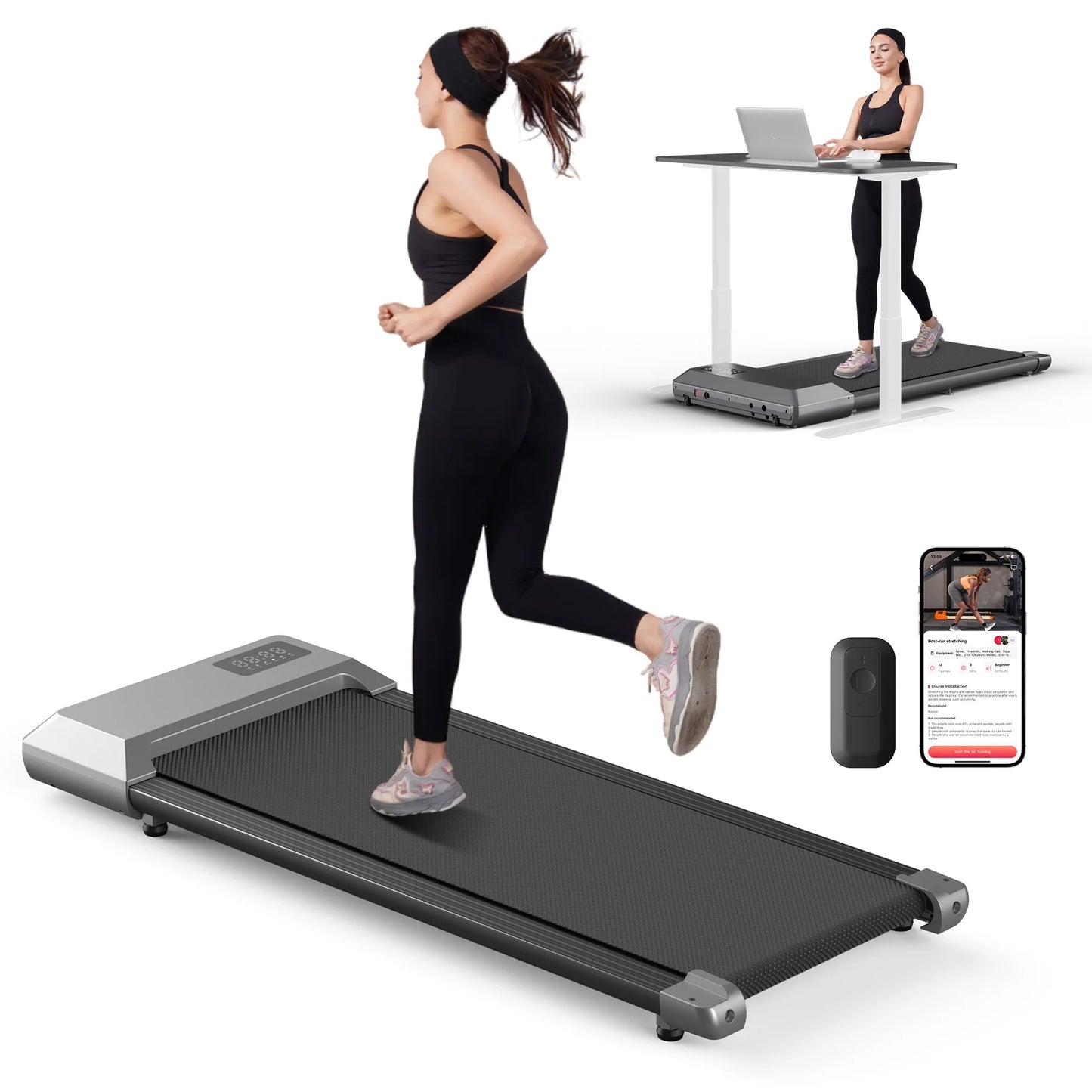 Home Use Treadmill 2.5HP 300lbs Capacity TwoInOne Walking Running
