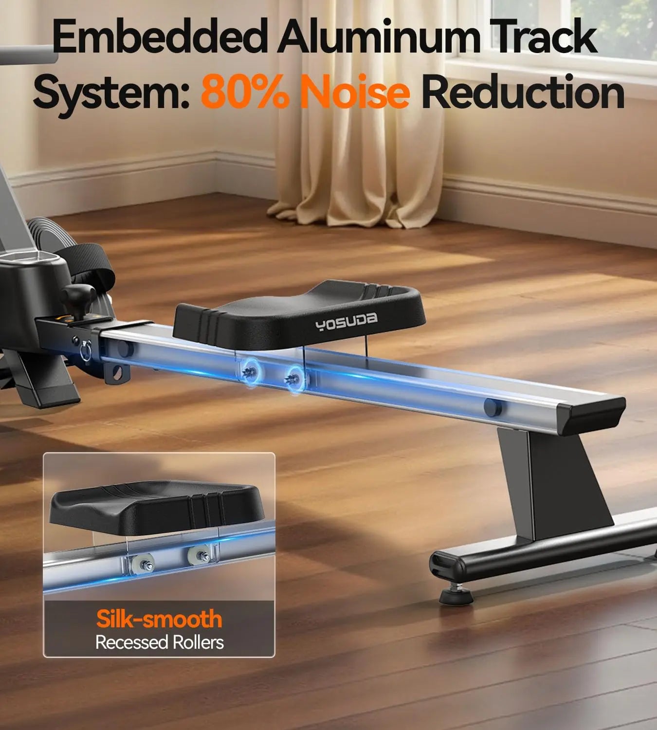 YOSUDA Magnetic Rowing Machine For Home With Bluetooth App Support
