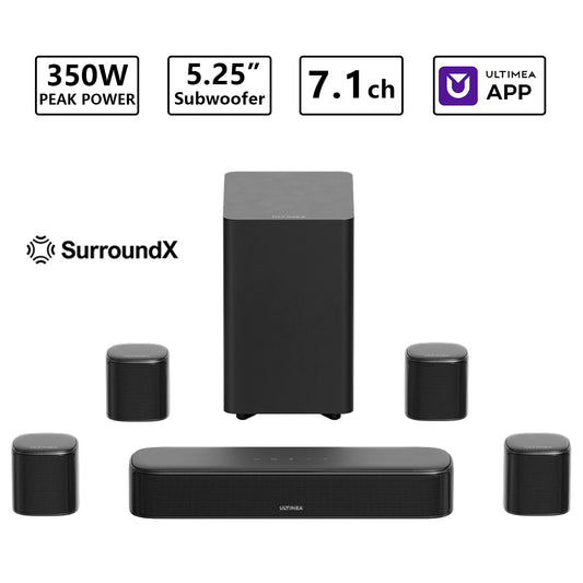ULTIMEA 350W 7 1 Channel Virtual Surround Soundbar With Subwoofer