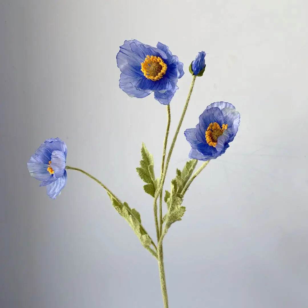 Artificial Poppy Flowers Bouquet Four-Head for Home Decor