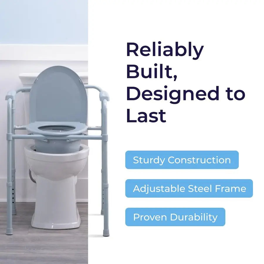 XMSJ Medical Folding Bedside Commode Chair 3in1 Portable