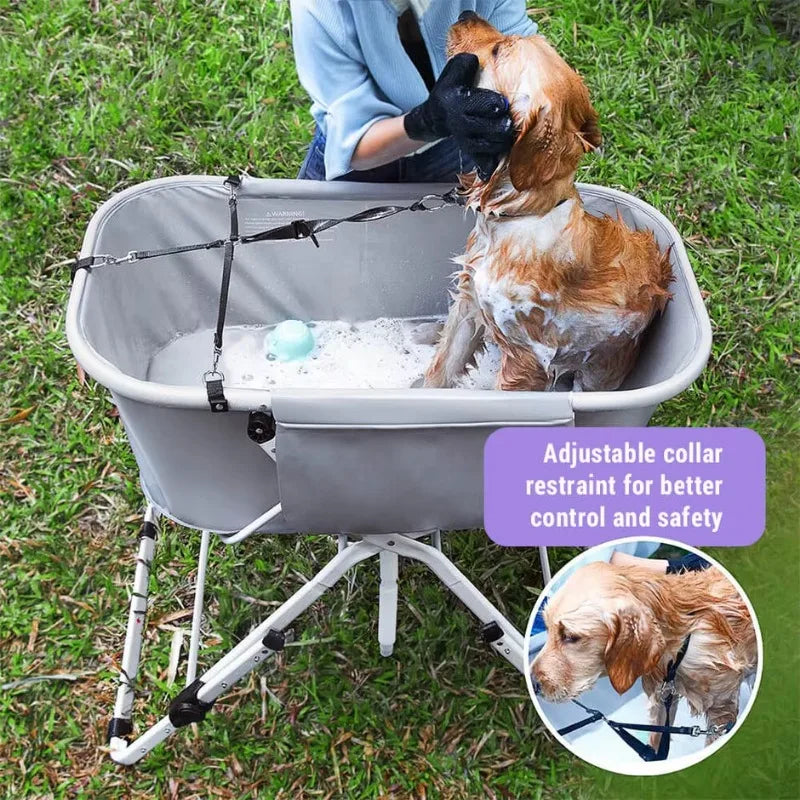 NONE Elevated Foldable Dog Bath Tubs for Grooming Station