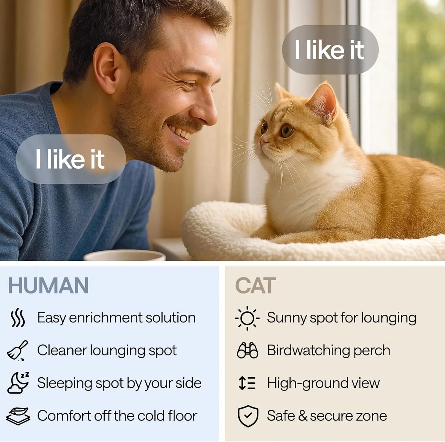 NONECN Cat Window Perch Heavy Duty Foldable Hammock Bed