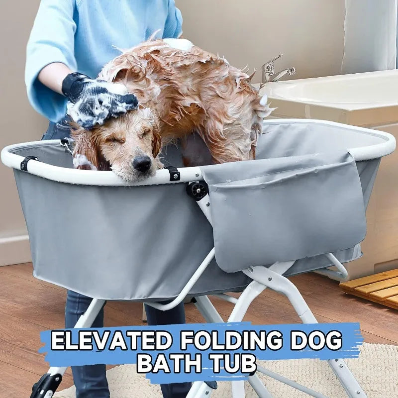 NONE Elevated Foldable Dog Bath Tubs for Grooming Station