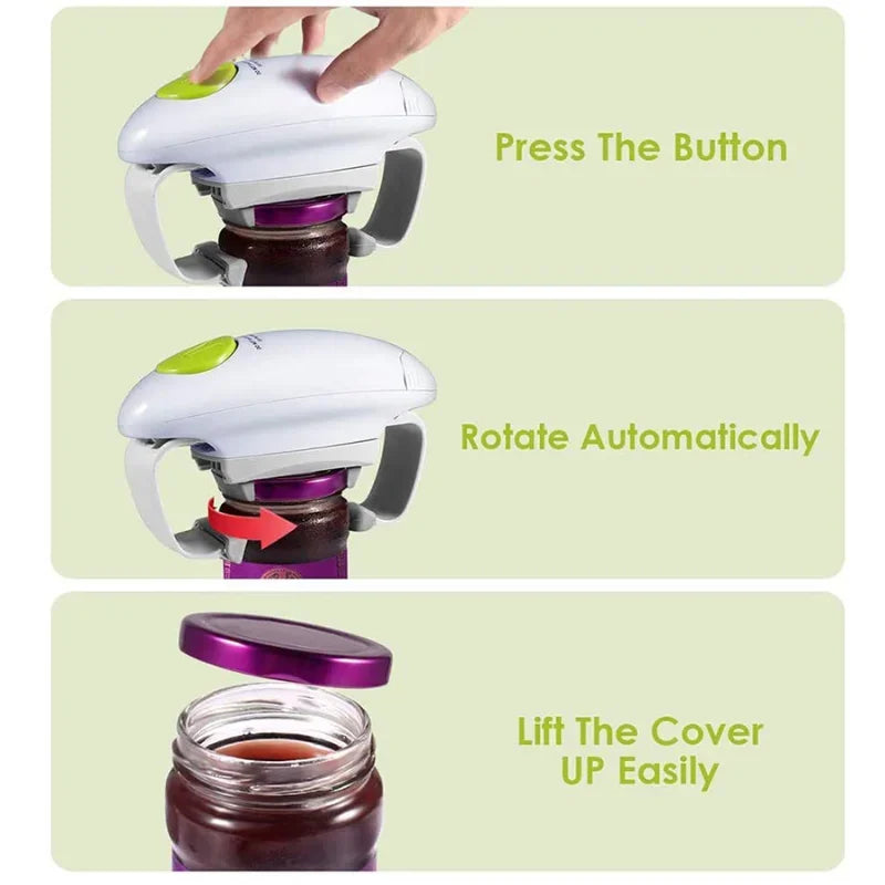 Electric Can Opener With Smooth Edge And Jar Opener