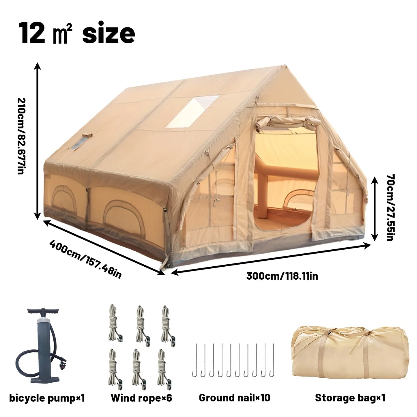 Pakicetus Inflatable Tent With Skylight For Family Outdoor