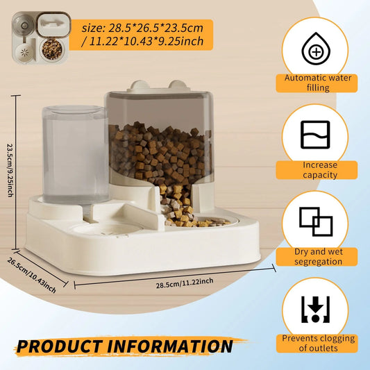 Automatic Pet Feeder and Waterer Gravity Dispenser for Cats