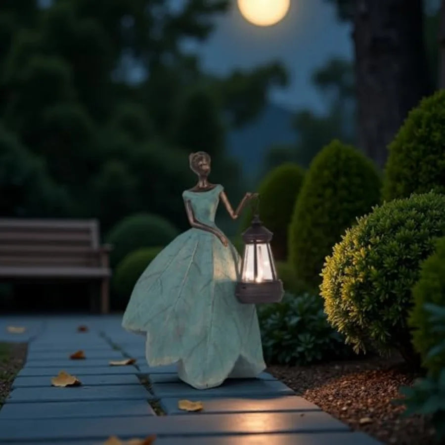 Fairy Solar Outdoor Lights Resin Garden Figurines for Patio Decor