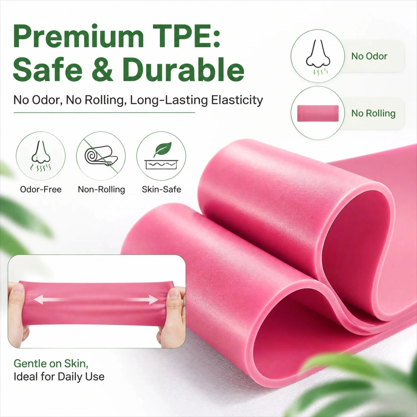 TPE Resistance Bands 5 Levels Non Slip Booty Bands