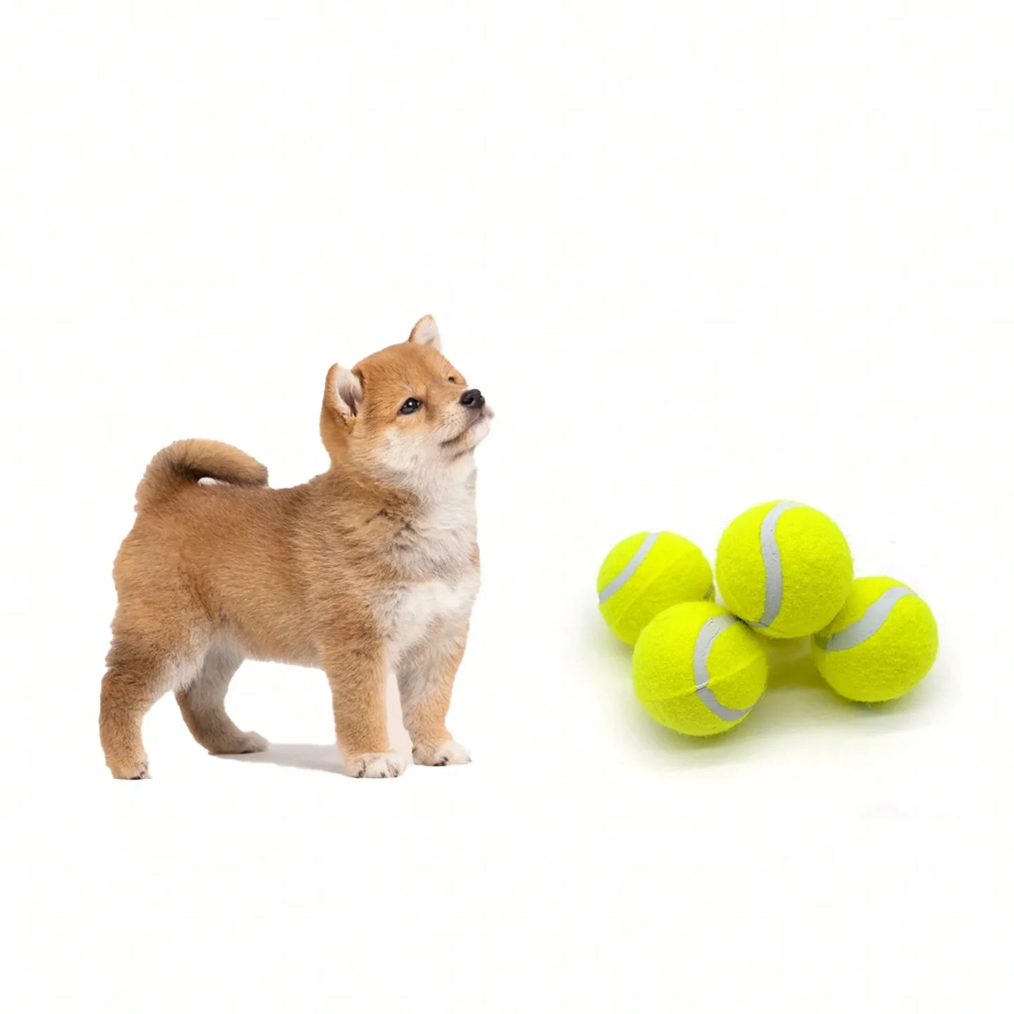 4 Pack Interactive Dog Tennis Balls Durable Rubber Toys For Small Medium Dogs