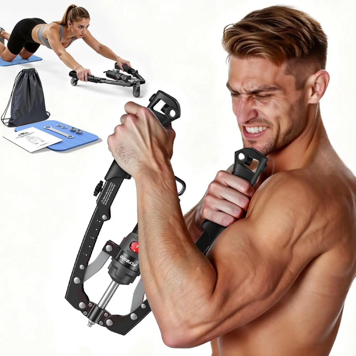FED Fitness Flybird 3-in-1 Arm Trainer With Ab Roller Wheel