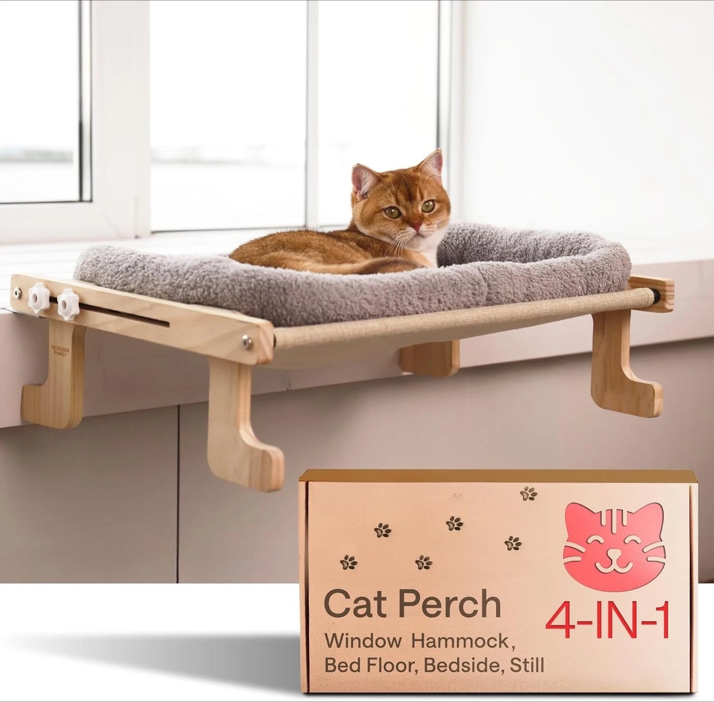 NONECN Cat Window Perch Heavy Duty Foldable Hammock Bed