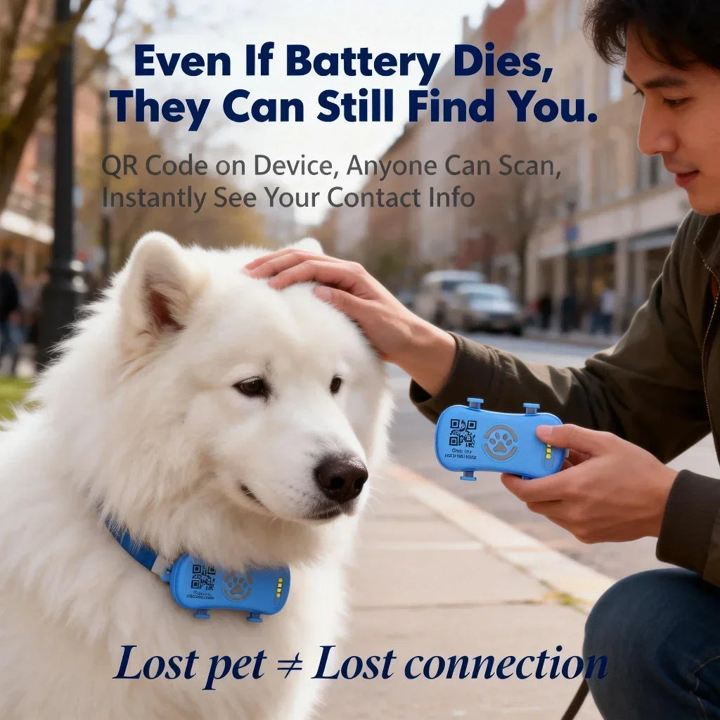 WANWAYTECH GPS Pet Tracker QR Code Anti Lost IoT SIM