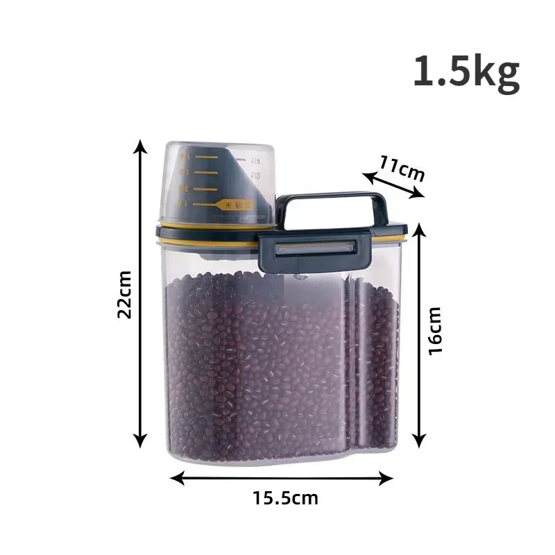 Pet Food Storage Pail With Measuring Cup Moisture Proof Jar