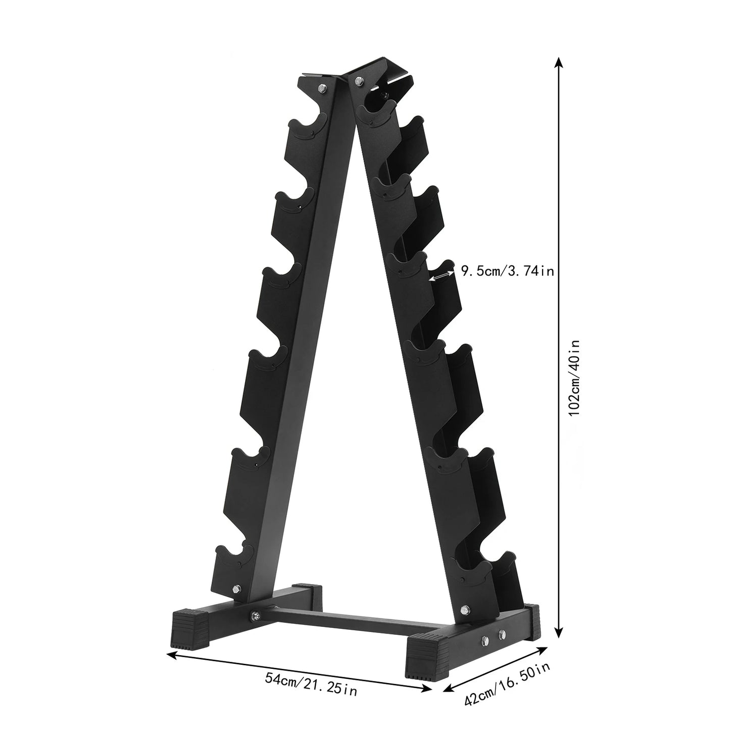 Six-Tier Dumbbell Rack Stand 660 Lb Capacity Steel