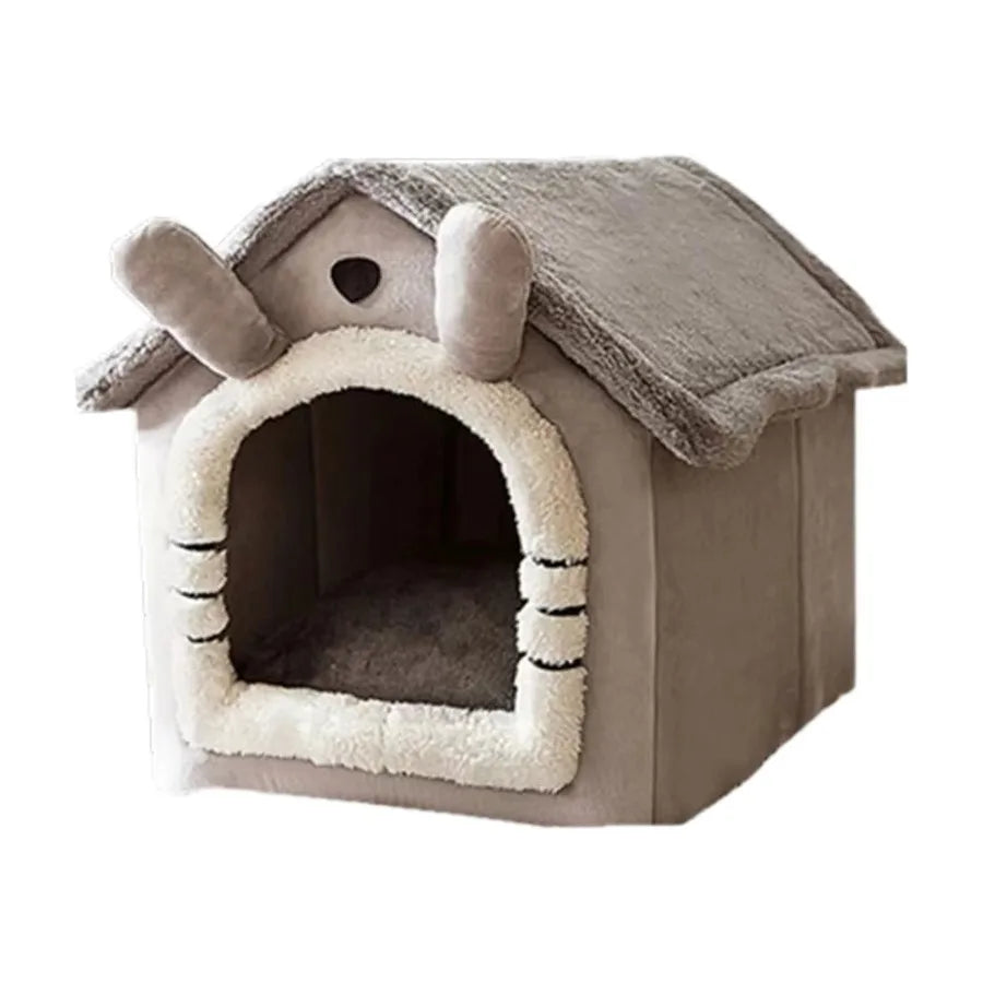 Cat Bed Cave Foldable Dog House Kennel Bed Mat for Small Medium Dogs Cats Winter Warm Chihuahua Cats Den Pet Products Basket Pu
