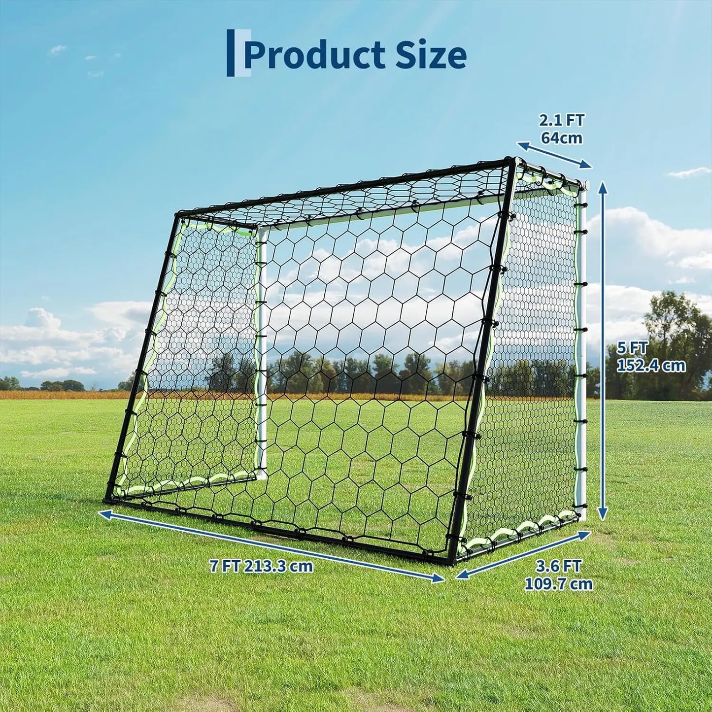 HiMISS 3-In-1 Soccer Goal Training Rebounder Net For Ball Control