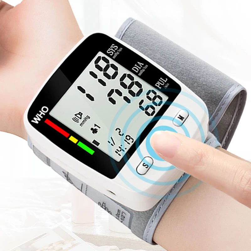 TAKRO Digital Rechargeable Wrist Blood Pressure Monitor With LCD Memory