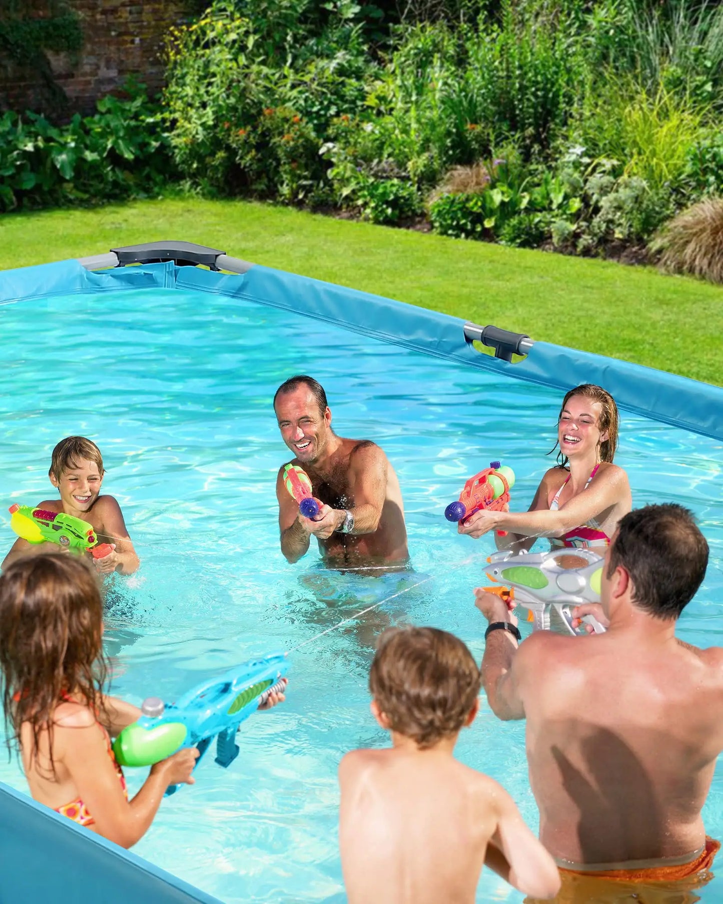 Above Ground Rectangle Frame Pool for Backyard Use