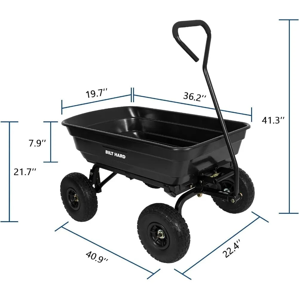 BILT HARD Yard Dump Cart With Rotating Handle
