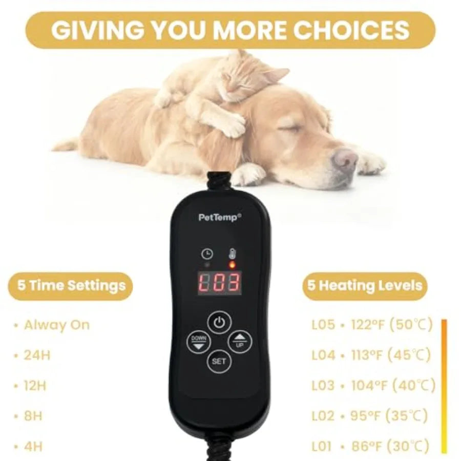 Heated Cat Bed And Pet Heating Pad With Adjustable Heat