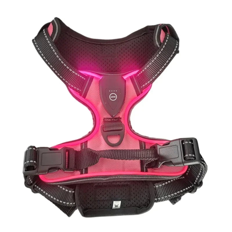 Led Luminous Dog Harness No Pull Adjustable Vest