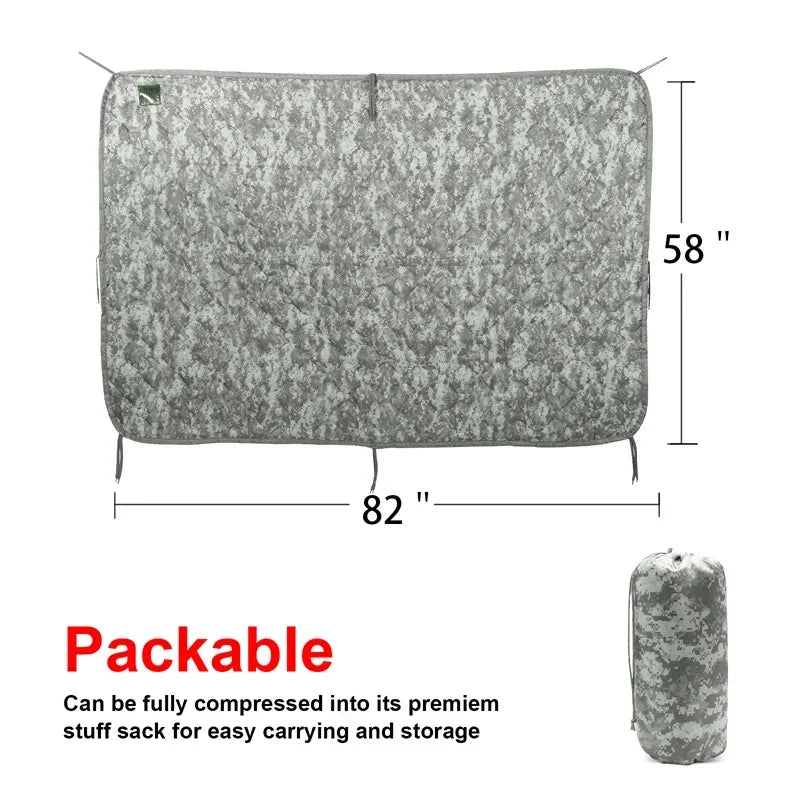 NONE Tactical Army Poncho Liner Woobie for Camping and Hunting