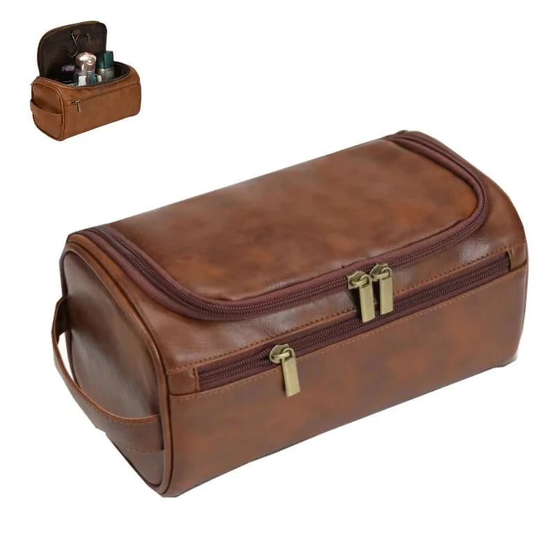 Hanging Leather Toiletry Bag Dopp Kit for Travel Essentials