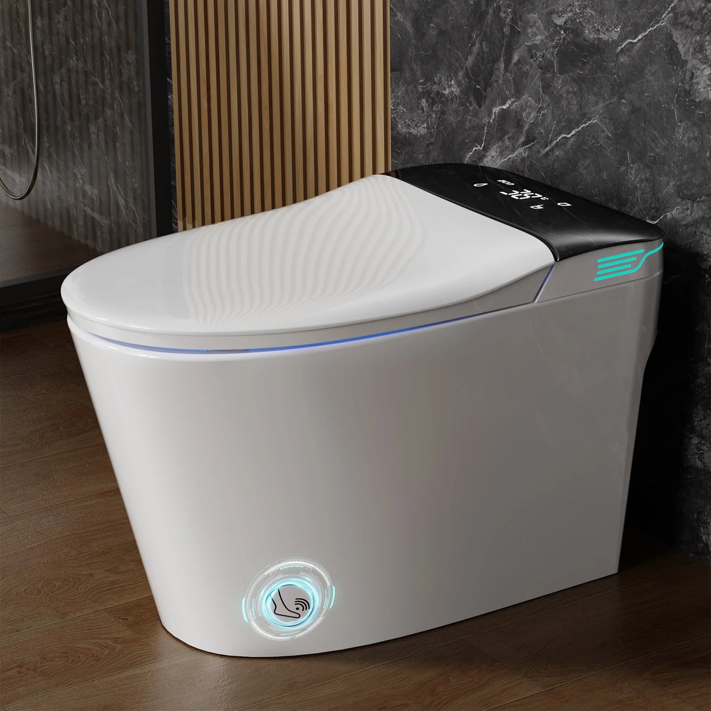Elongated Smart Toilet With Bidet, Foam Dispenser, Voice Control