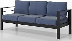 Outdoor Aluminum Patio Sofa 3-Seater All-Weather Couch