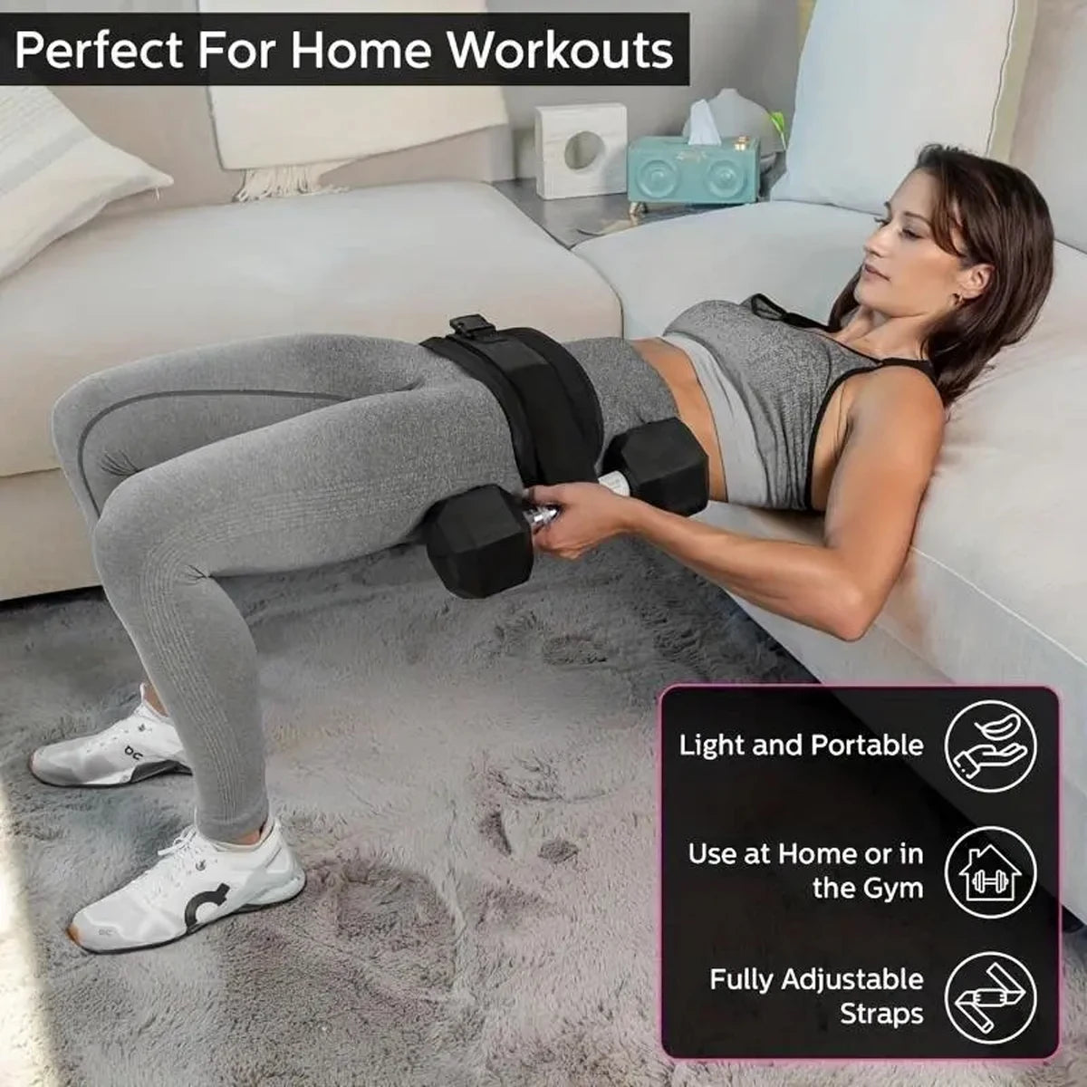 Adjustable Weighted Waist Belt for Home Workouts and Hip Training