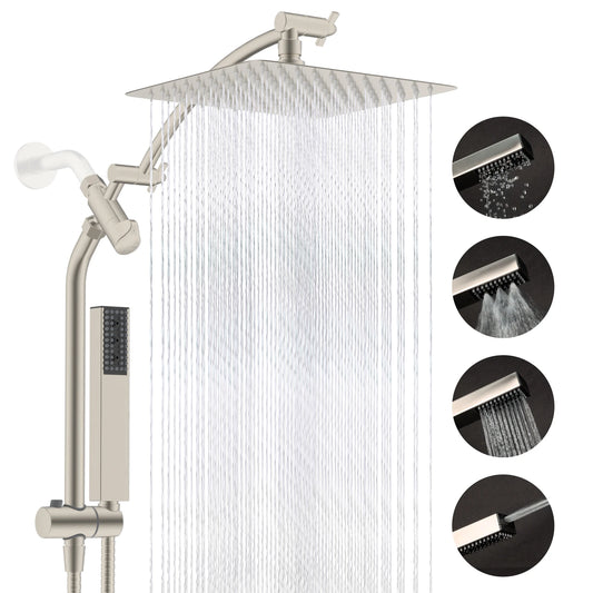 Hibbent Dual Shower Head Combo With Adjustable Slide Bar