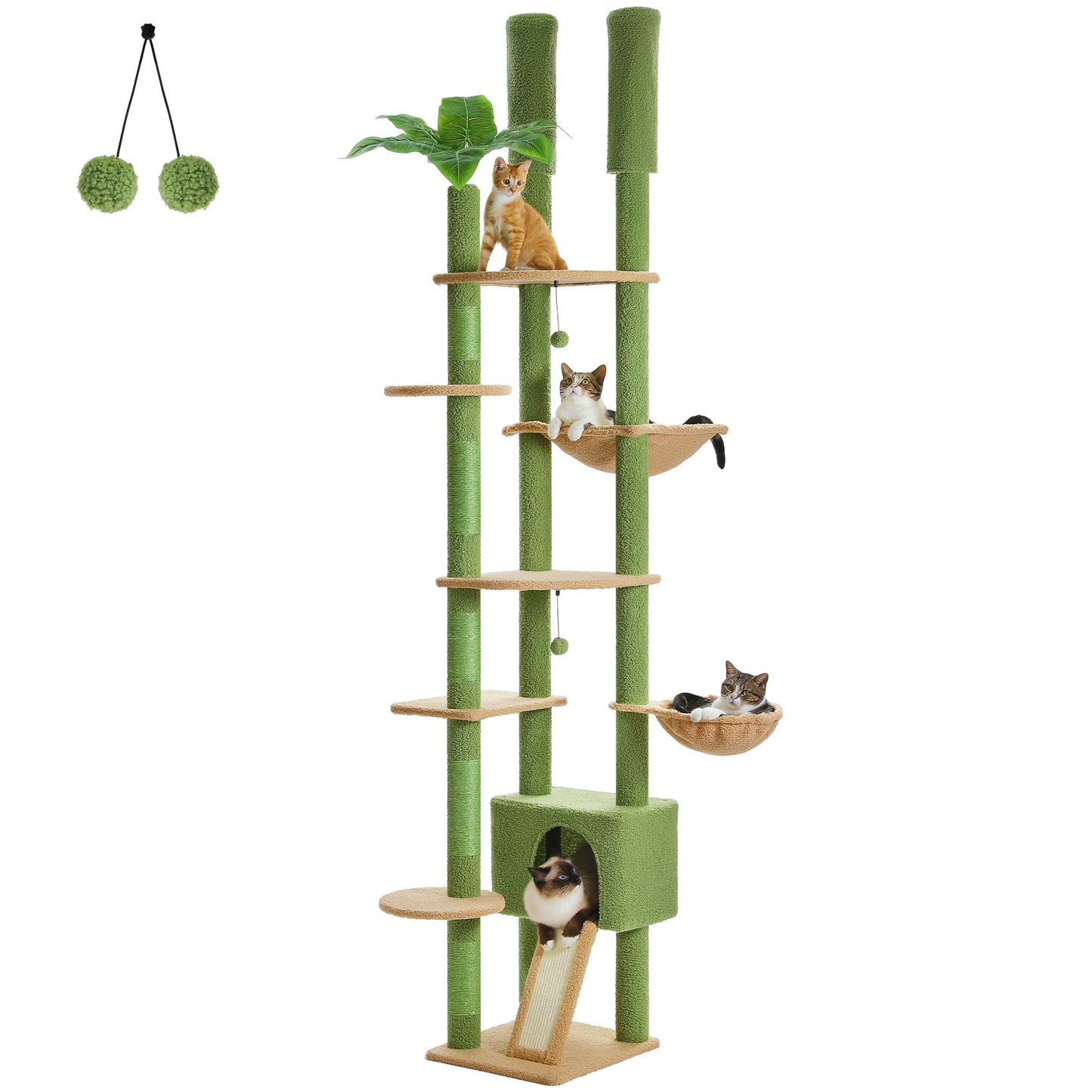 PAWZ Road Height Adjustable Cat Tree With Hammock Indoor
