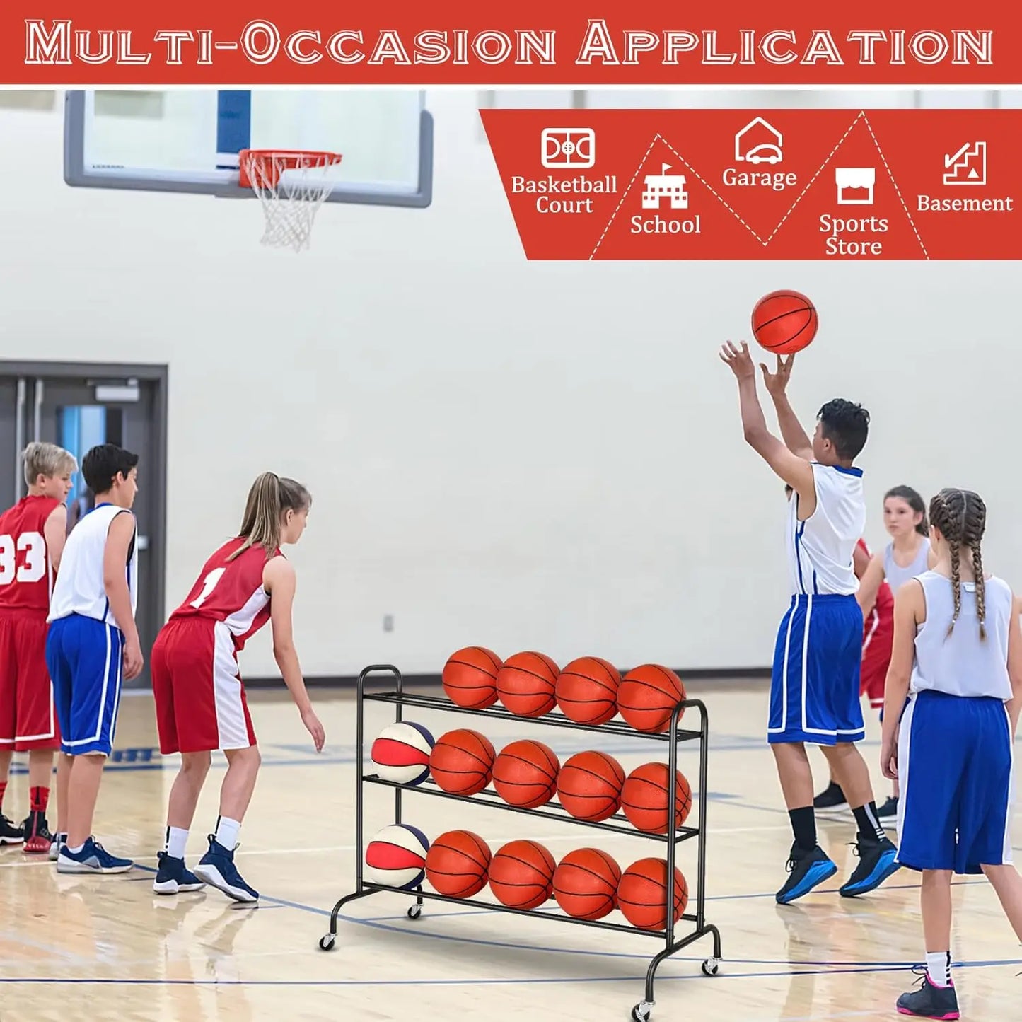 Adjustable Basketball Training Stand with Wheels