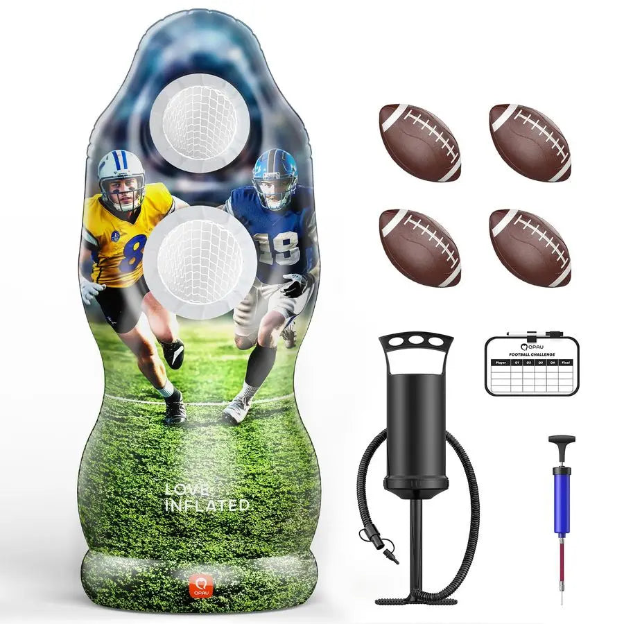 DualHole Inflatable Football Target Backyard Toss Game With 4 Balls