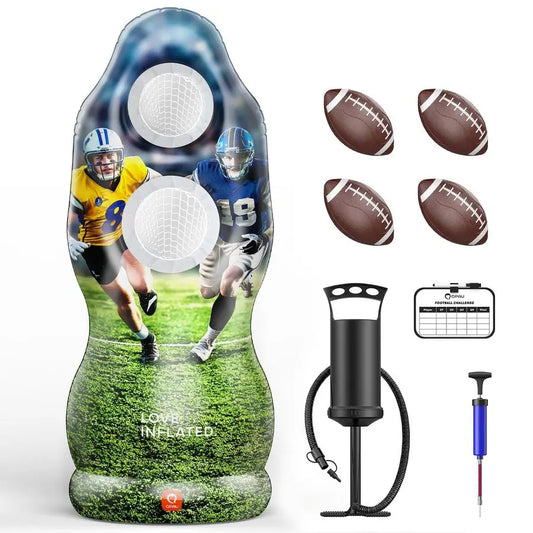 DualHole Inflatable Football Target Backyard Toss Game With 4 Balls