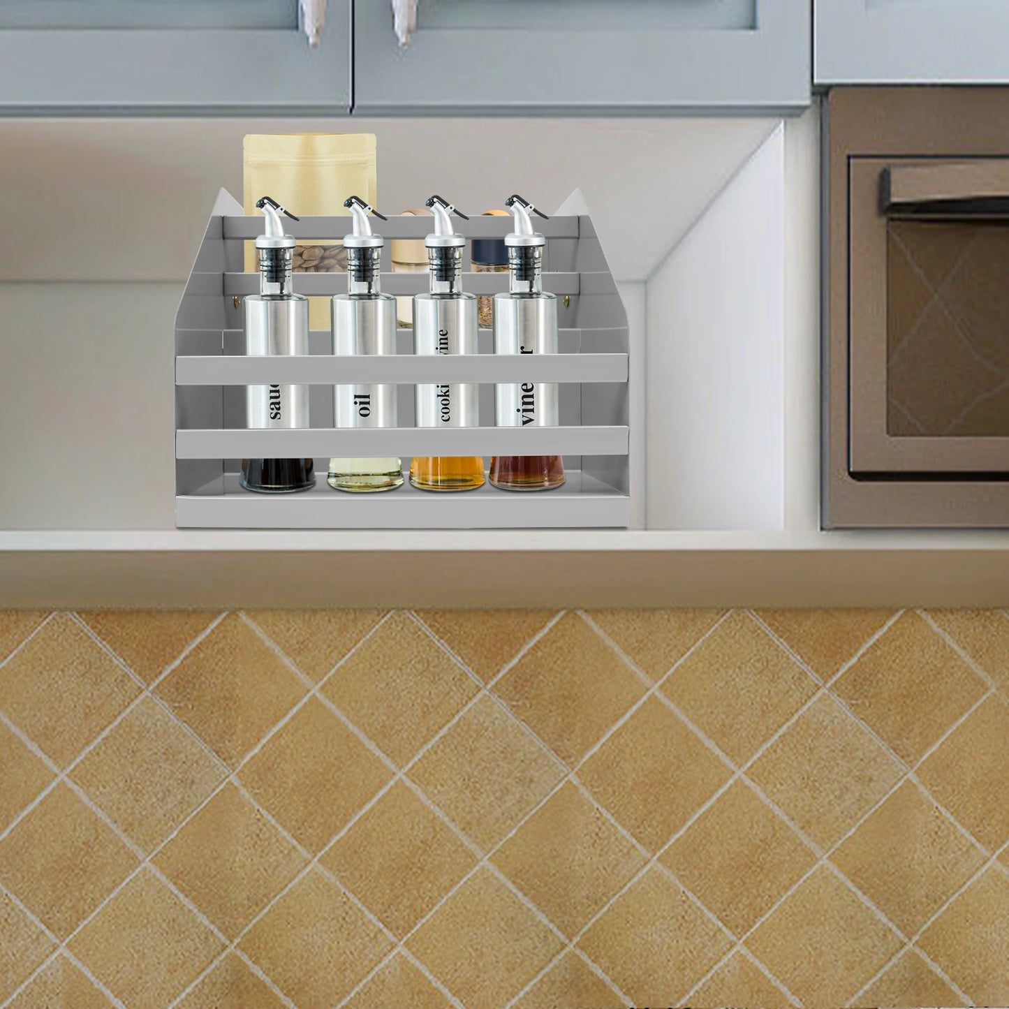 2-Tier Pull Down Cabinet Organizer Under Sink Storage Rack