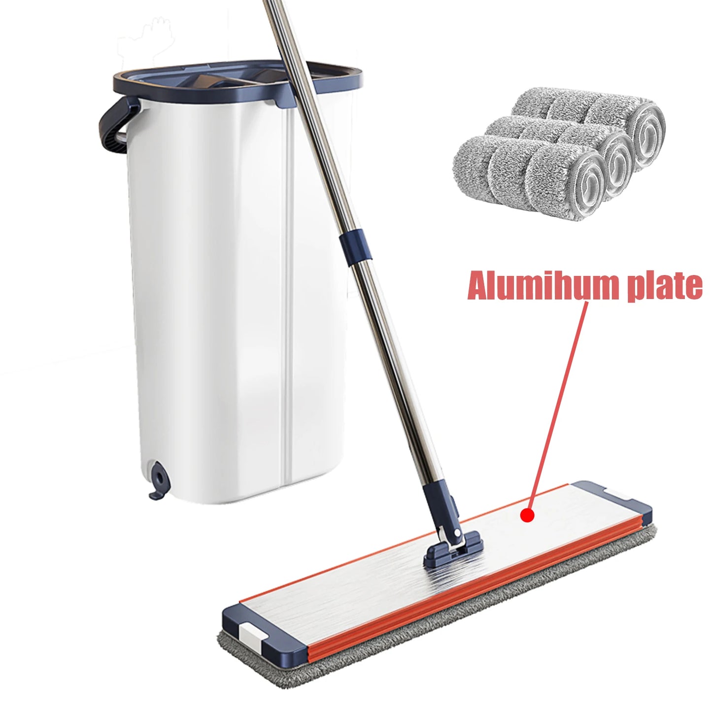NONECN Microfiber Floor Cleaning Mop With Separate Dirty Water Bucket