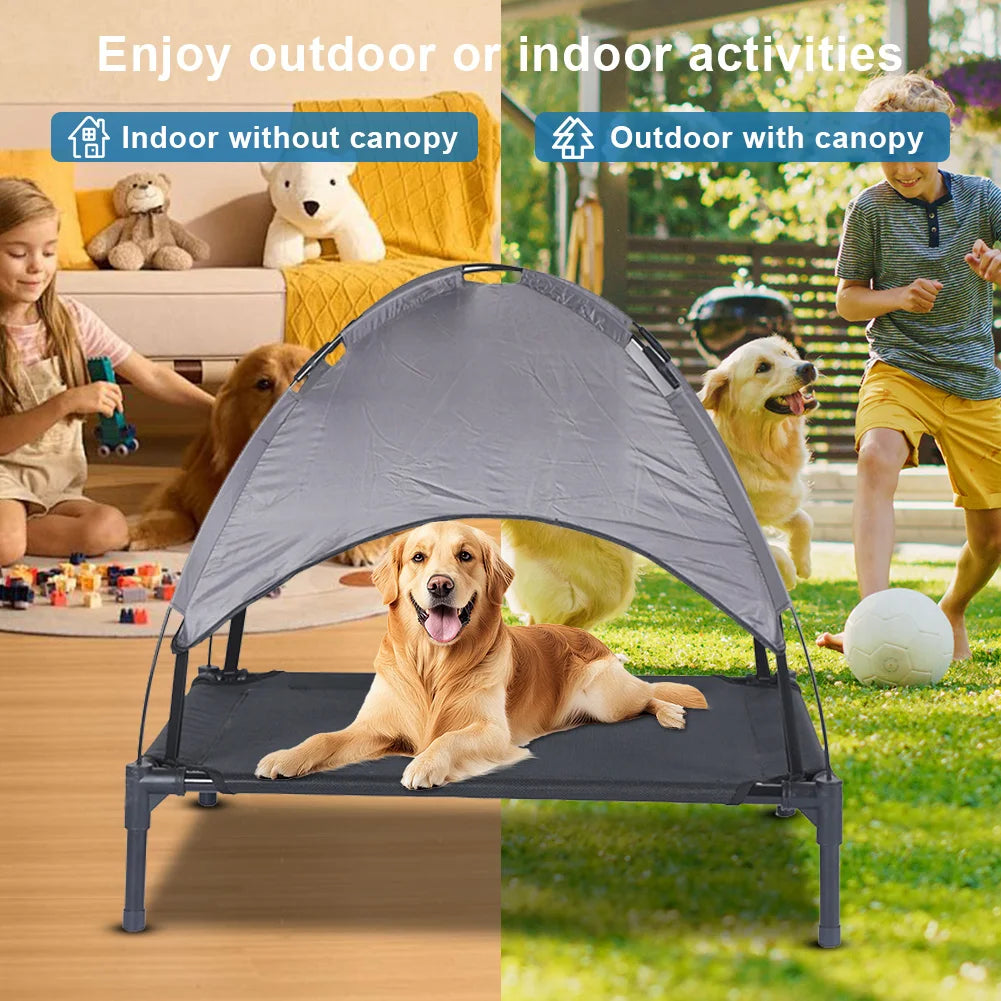 Alloet Elevated Canopy Dog Bed For Indoor Outdoor Use