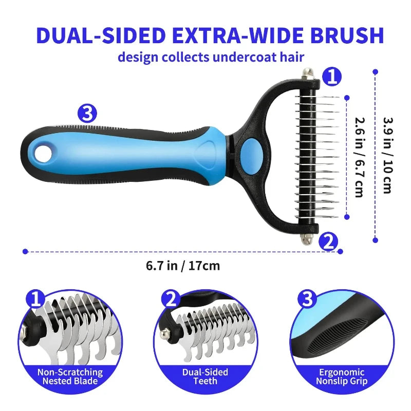 Deshedding Brush Self Cleaning Grooming Tool For Dogs And Cats