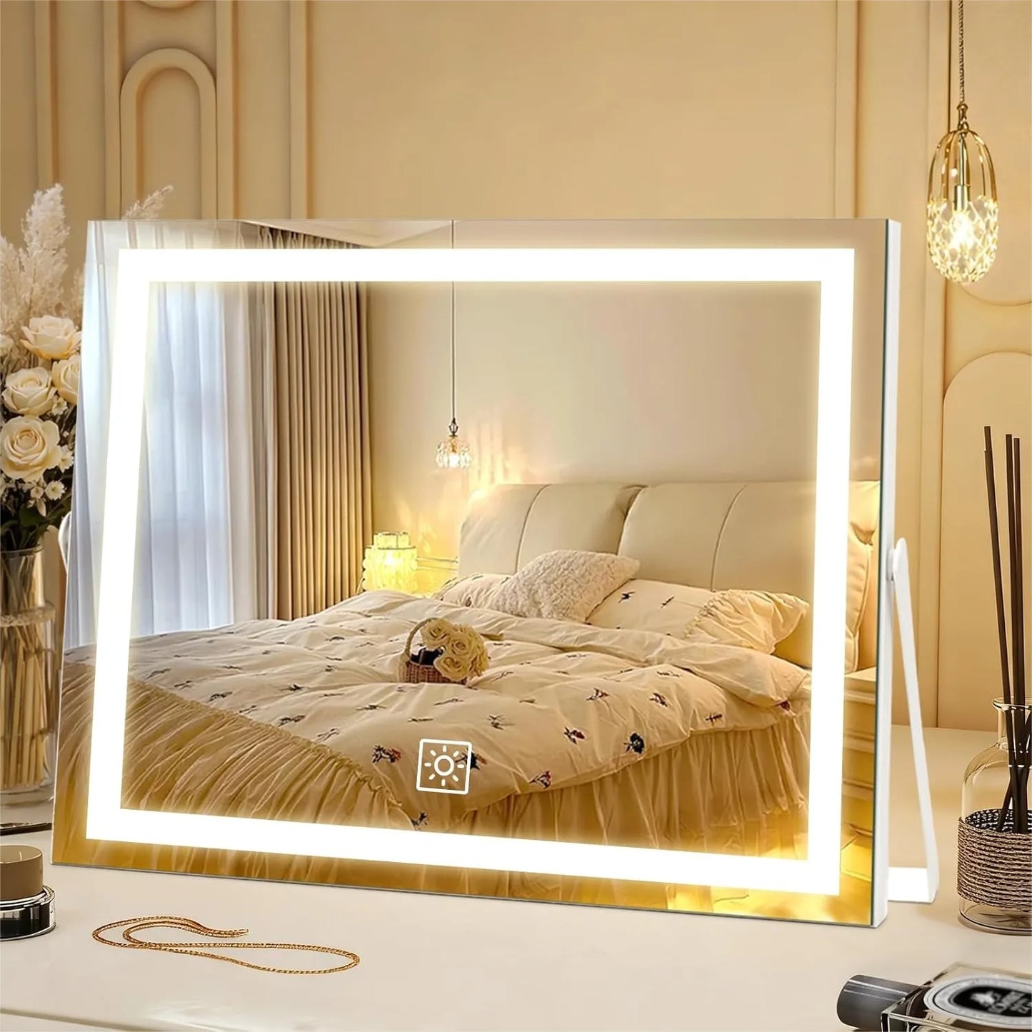 LED Vanity Mirror With Lights 3 Color Dimmable Touch Control