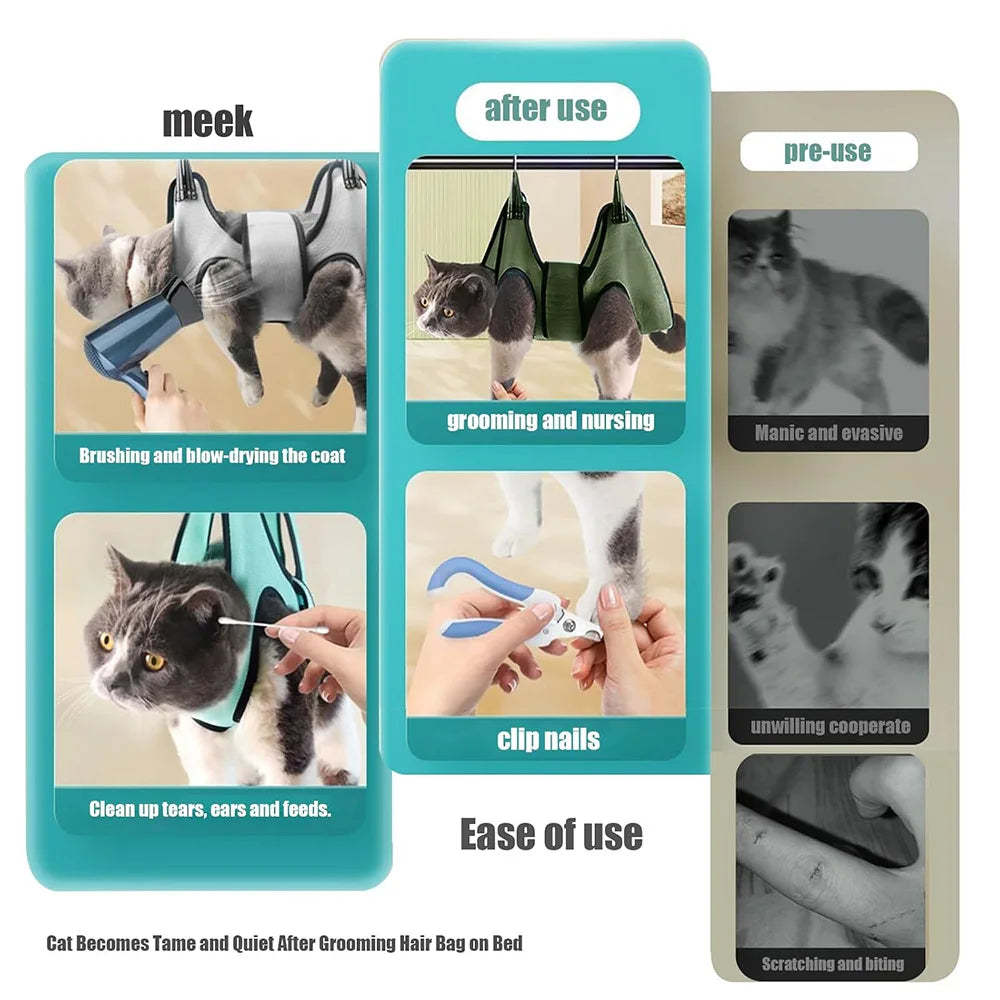 Pet Grooming Hammock Nail Clipper Fixer For Cats And Dogs