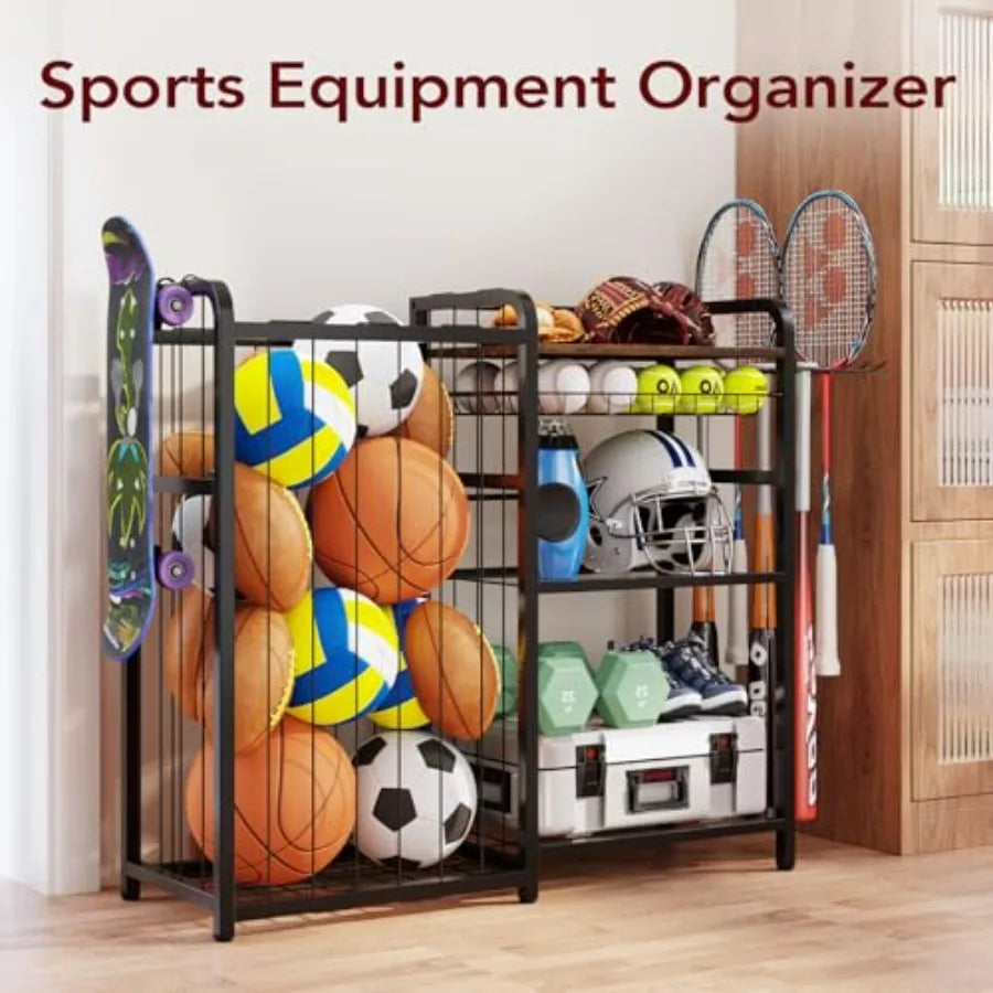 SHXI Garage Sports Equipment Organizer With Hooks And Storage