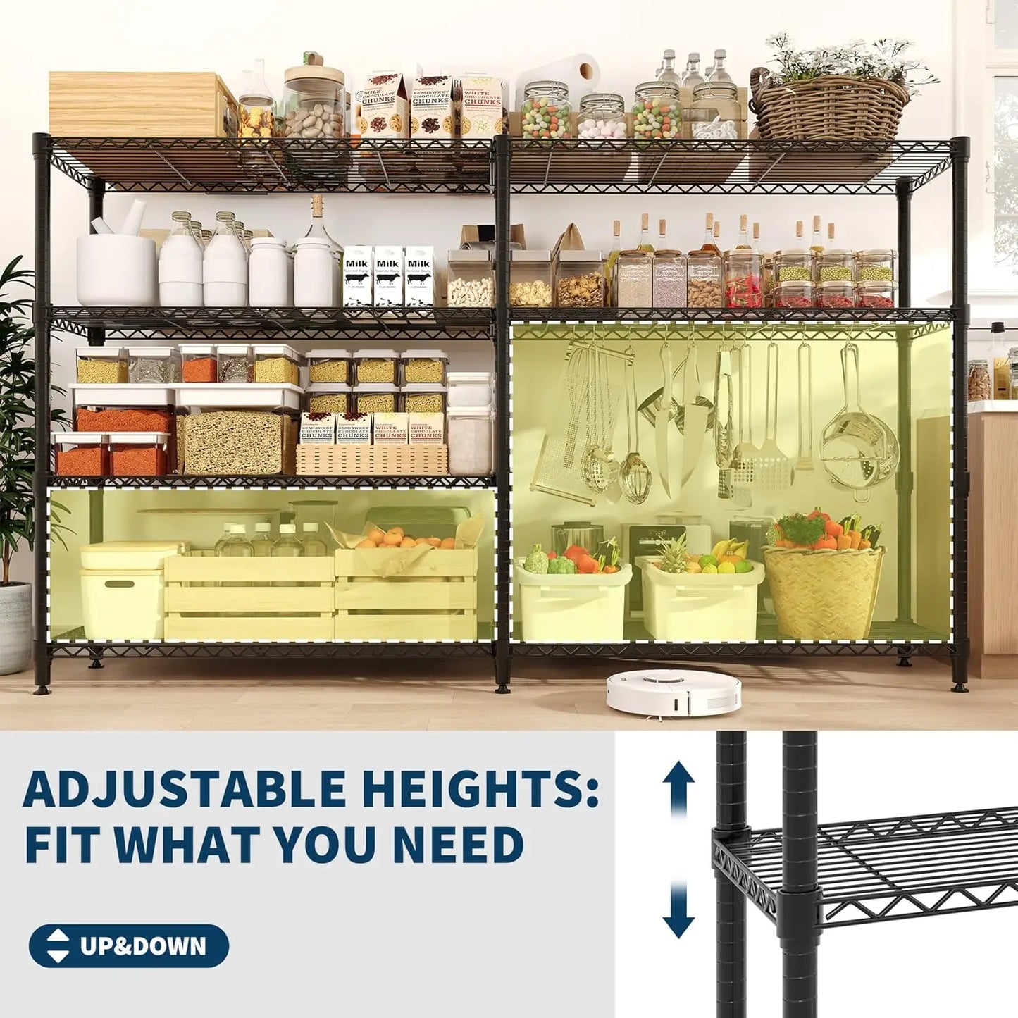 TWISTER.CK Heavy Duty 5 Tier Metal Shelving Unit Kitchen Garage